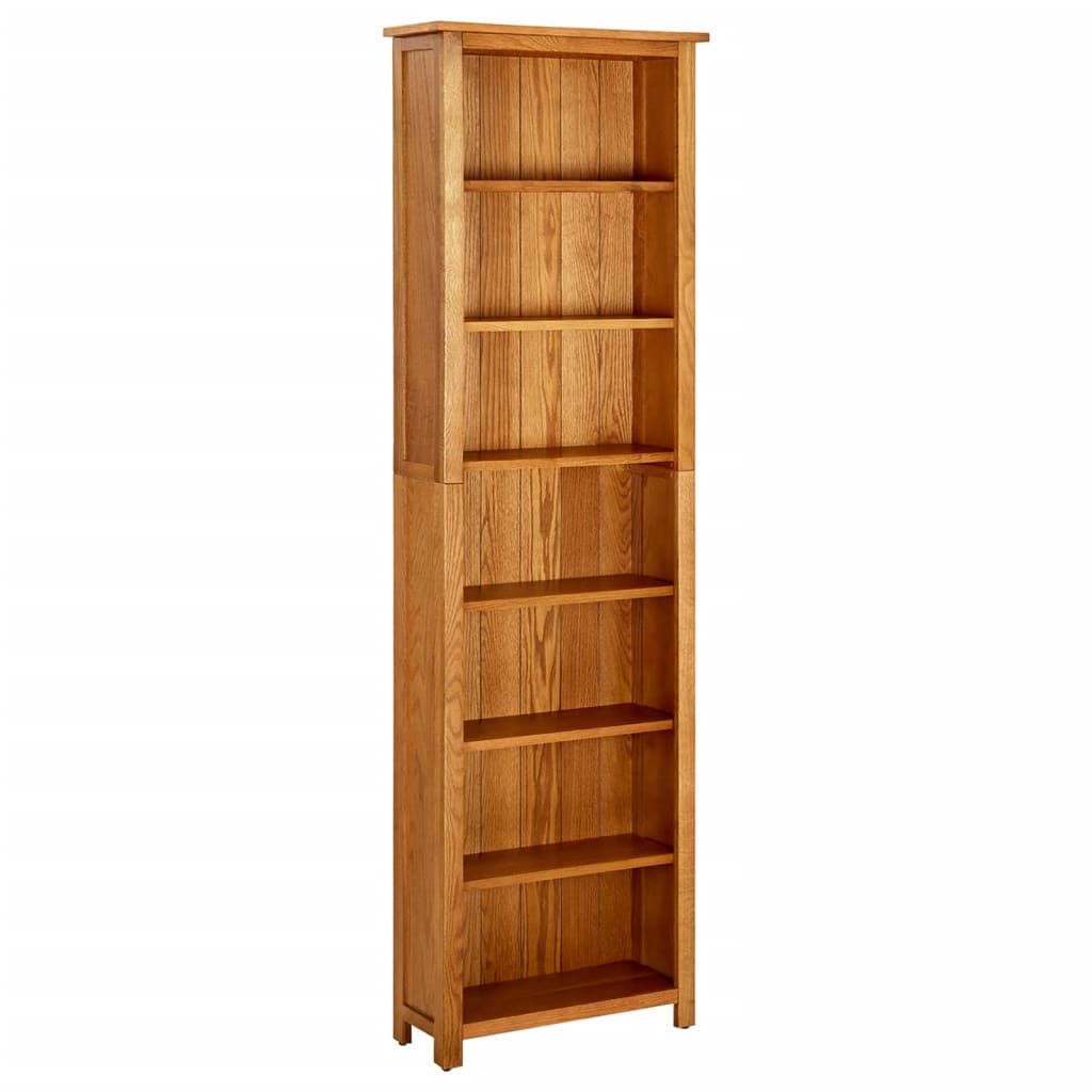 7-Tier Bookcase 23.6"x8.6"x78.7" Solid Oak Wood