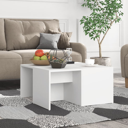 Coffee Tables 4 pcs White 13"x13"x13" Engineered Wood