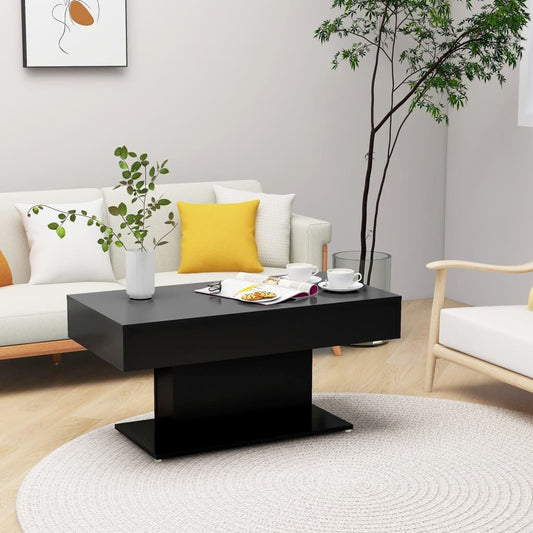 Coffee Table Black 37.8"x19.7"x17.7" Engineered Wood