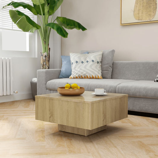 Coffee Table Sonoma Oak 23.6"x23.6"x12.4" Engineered Wood