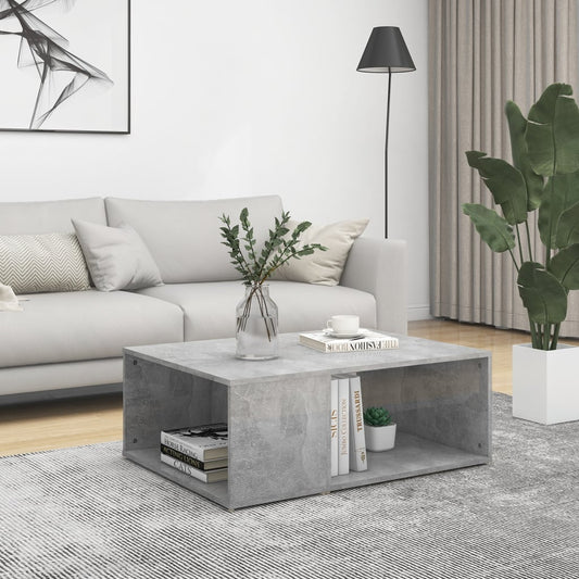 Coffee Table Concrete Gray 35.4"x26.4"x13" Engineered Wood