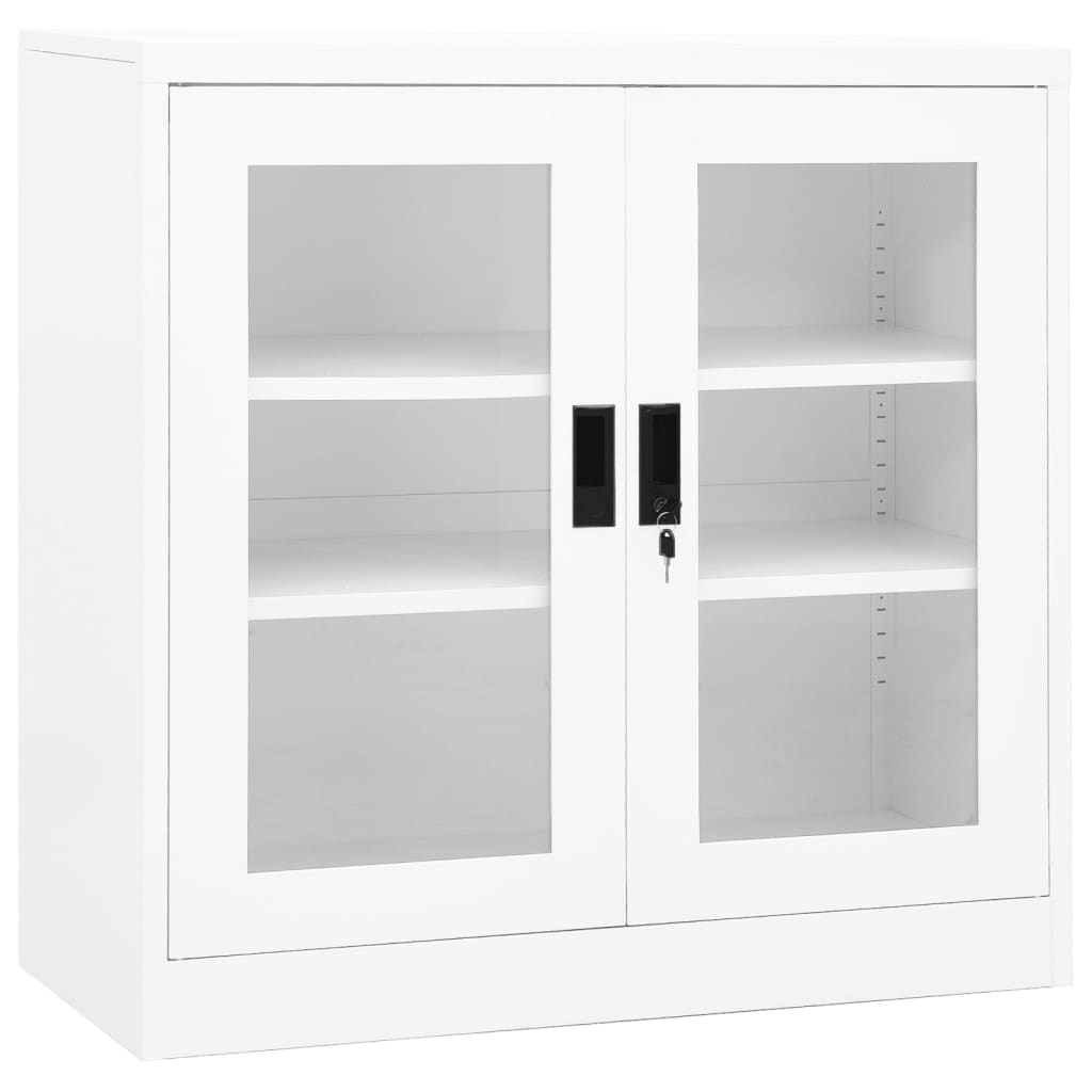 Office Cabinet White 35.4"x15.7"x35.4" Steel