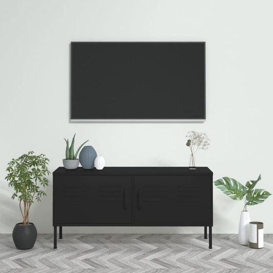 TV Cabinet Black 41.3"x13.8"x19.7" Steel