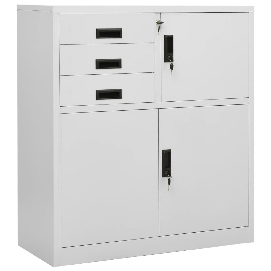 Office Cabinet Light Gray 35.4"x15.7"x40.2" Steel