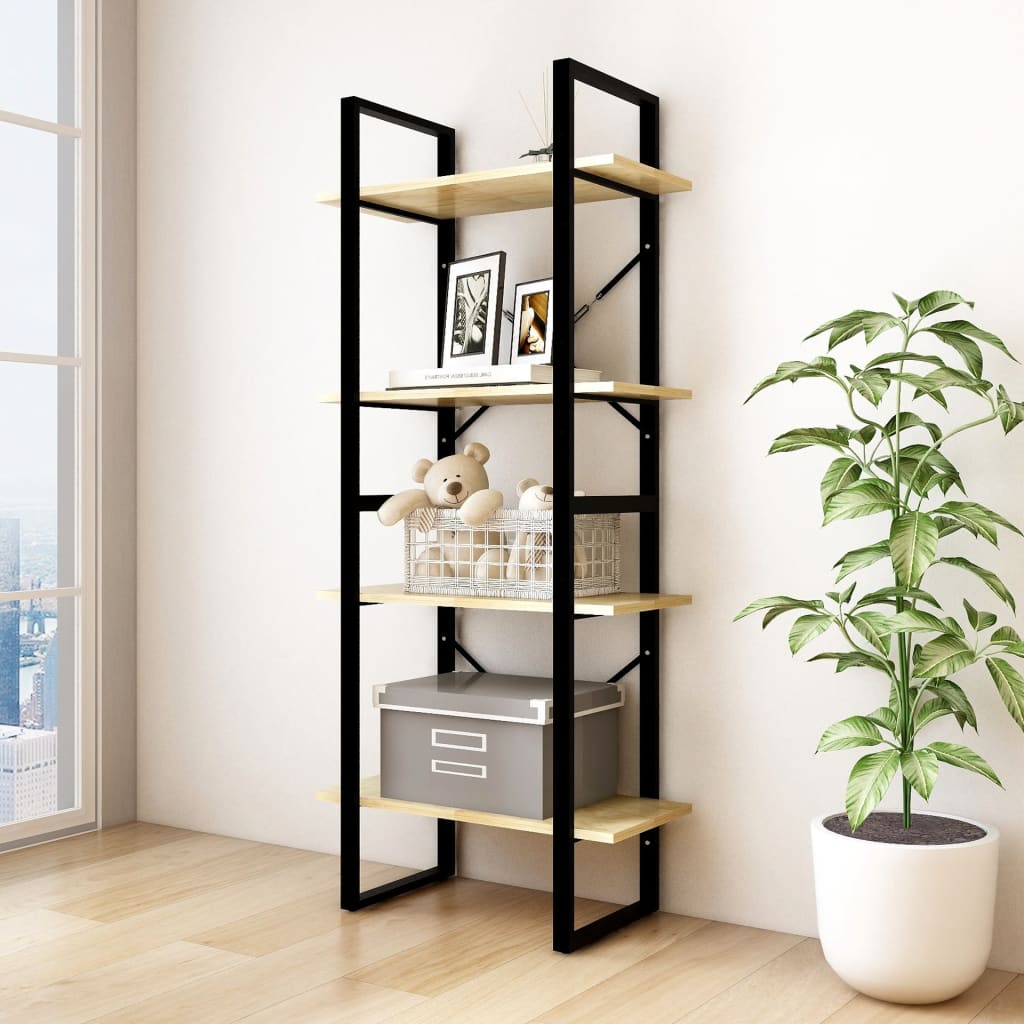 4-Tier Book Cabinet 23.6"x11.8"x55.1" Solid Pine Wood