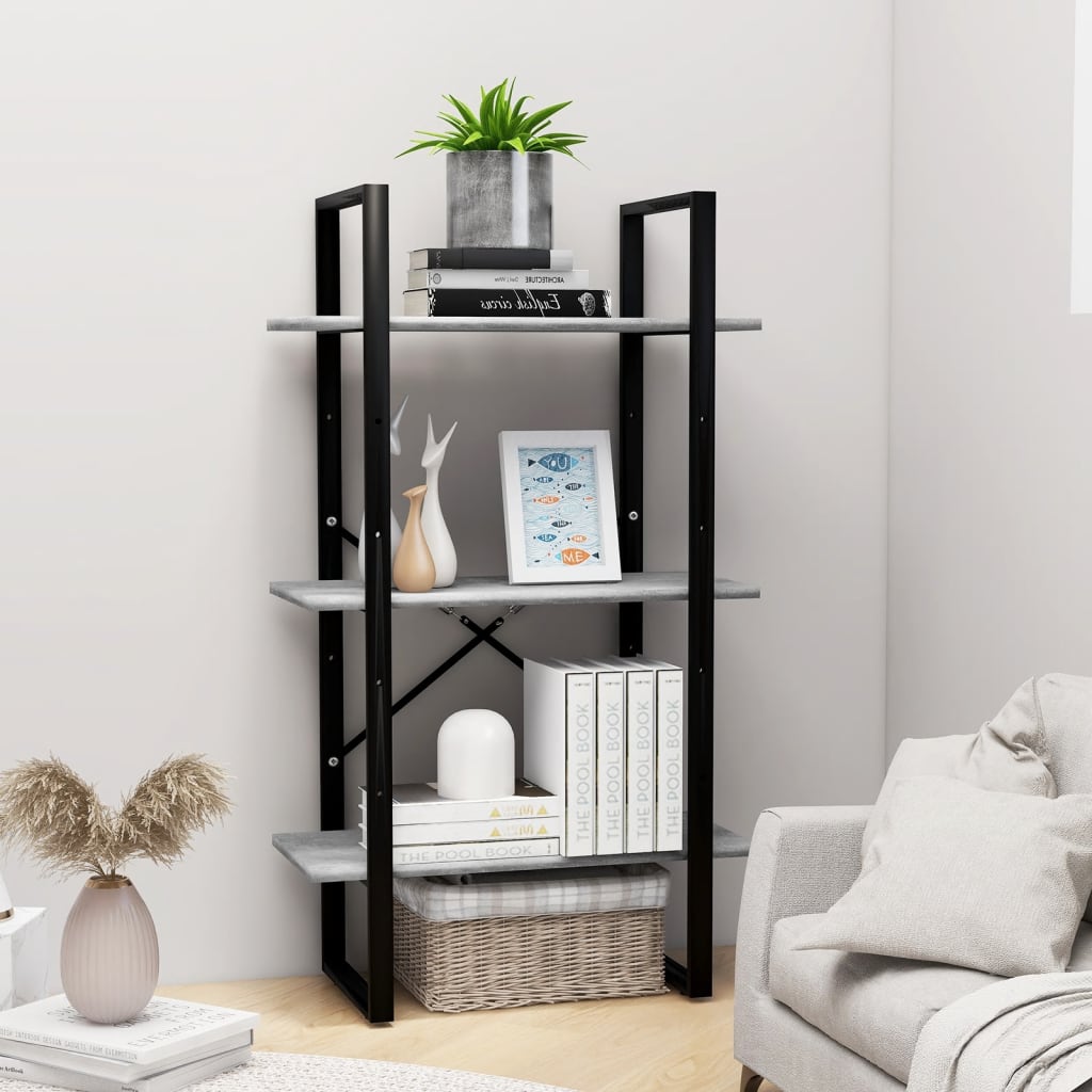 Storage Shelf Concrete Gray 23.6"x11.8"x41.3" Engineered Wood