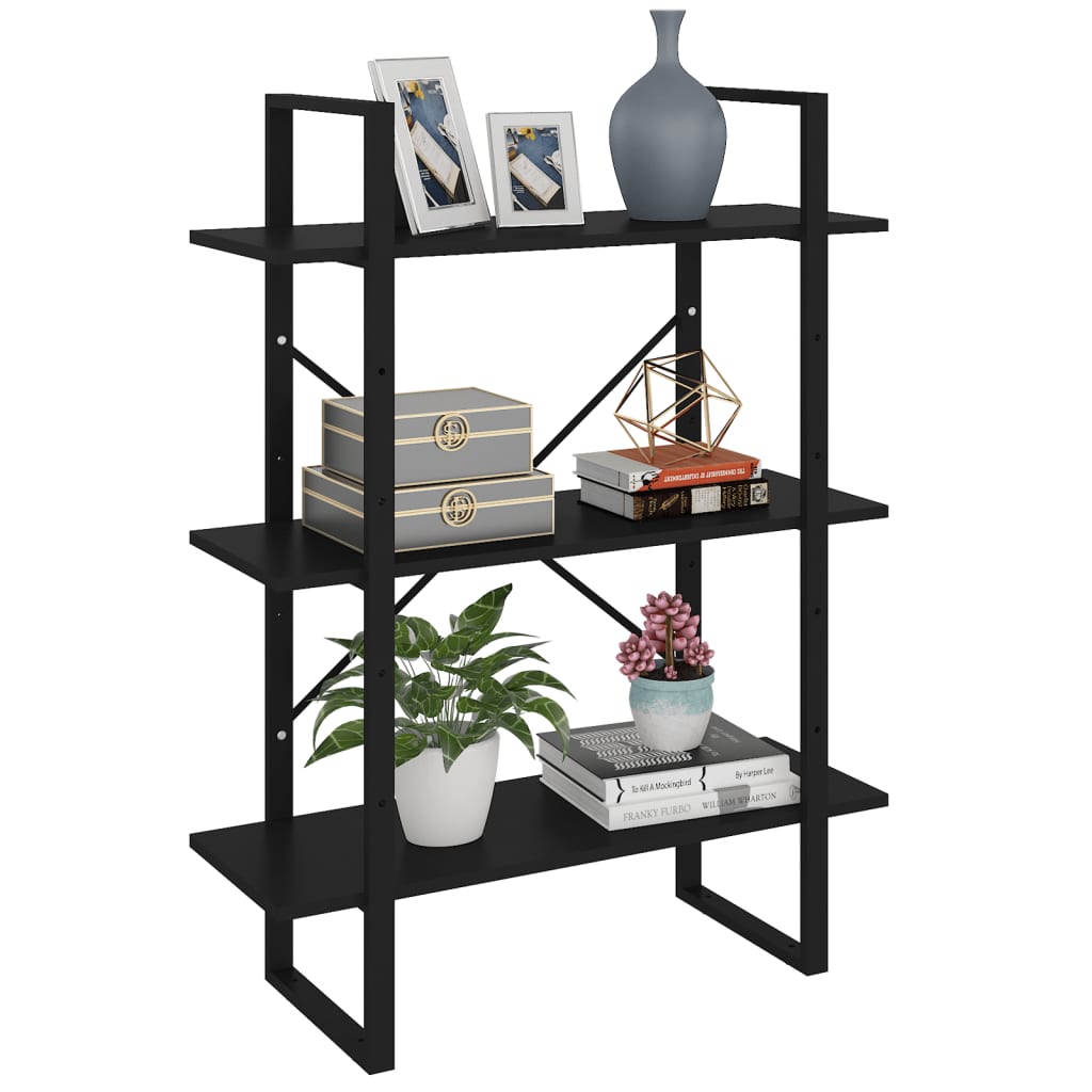 Book Cabinet Black 31.5"x11.8"x41.3" Engineered Wood