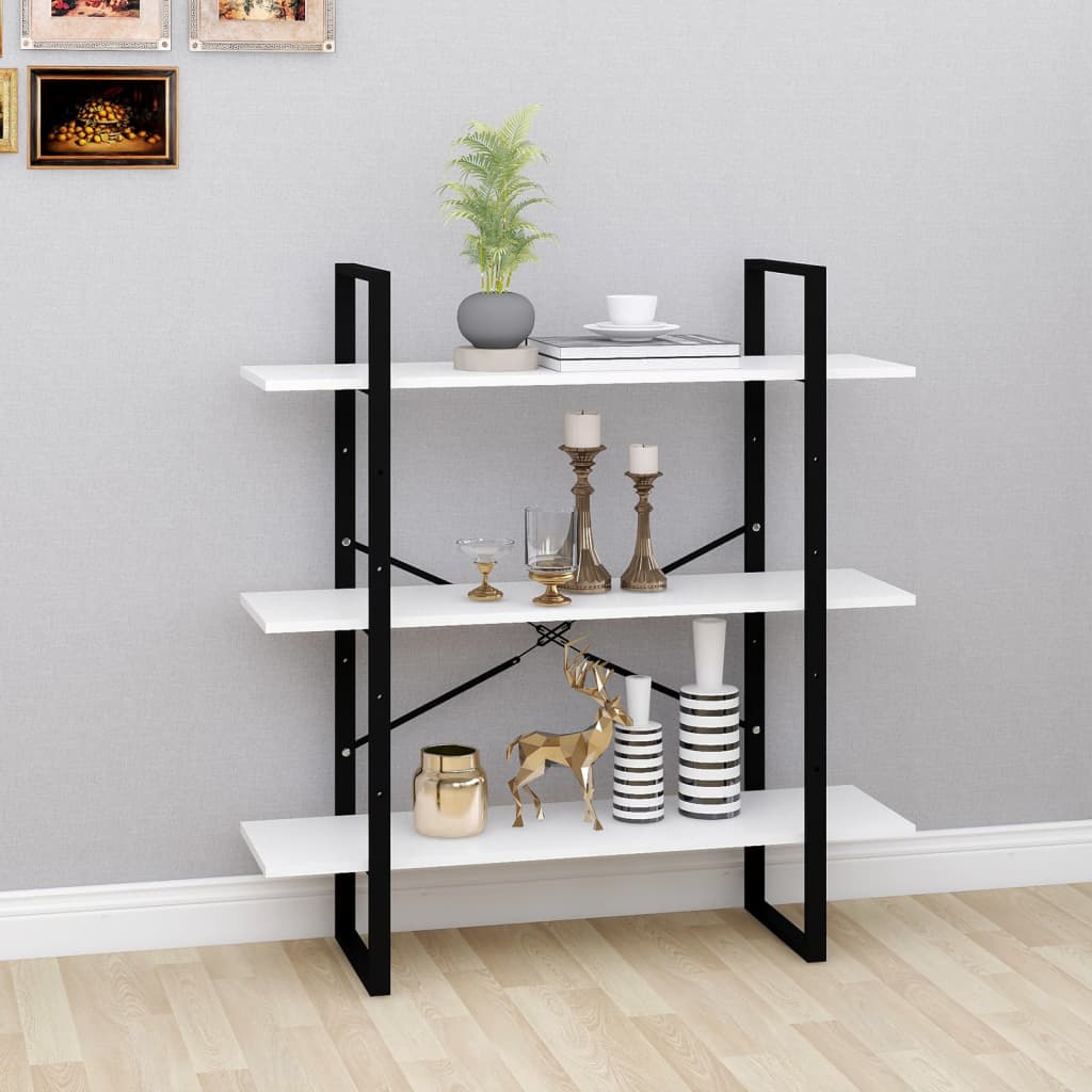 Book Cabinet White 39.4"x11.8"x41.3" Engineered Wood