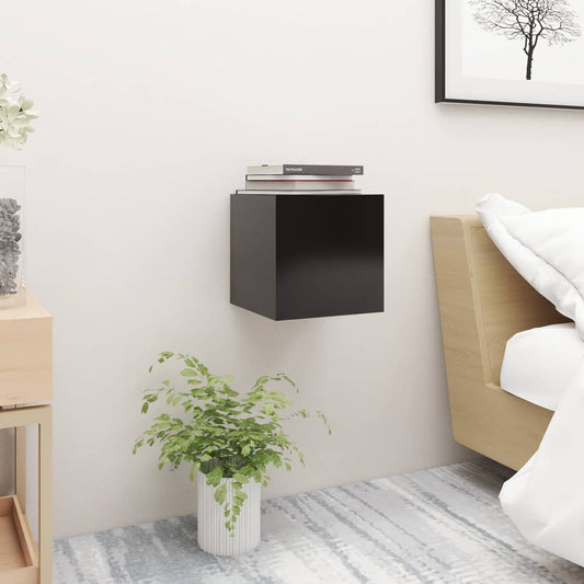 Bedside Cabinet Black 12"x11.8"x11.8" Engineered Wood