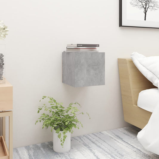 Bedside Cabinet Concrete Gray 12"x11.8"x11.8" Engineered Wood