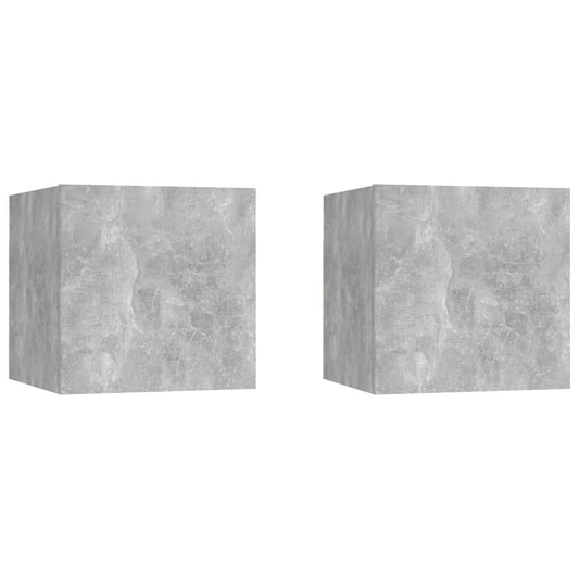 Bedside Cabinets 2 pcs Concrete Gray 12"x11.8"x11.8" Engineered Wood