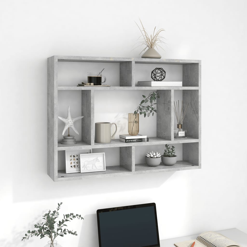 Wall Shelf Concrete Gray 29.5"x6.3"x21.7" Engineered Wood