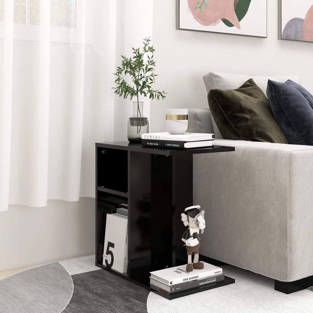 Side Table Black 19.7"x11.8"x19.7" Engineered Wood