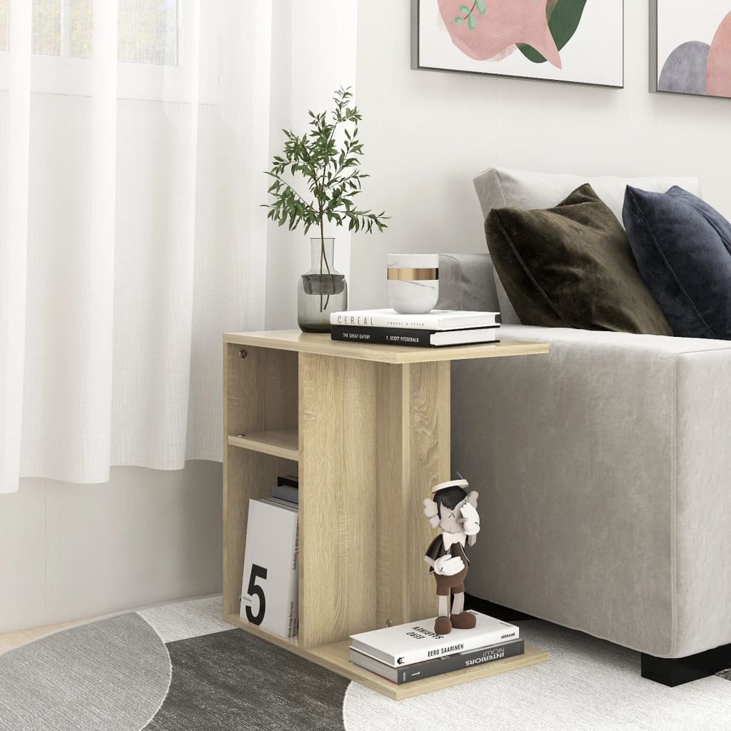 Side Table Sonoma Oak 19.7"x11.8"x19.7" Engineered Wood