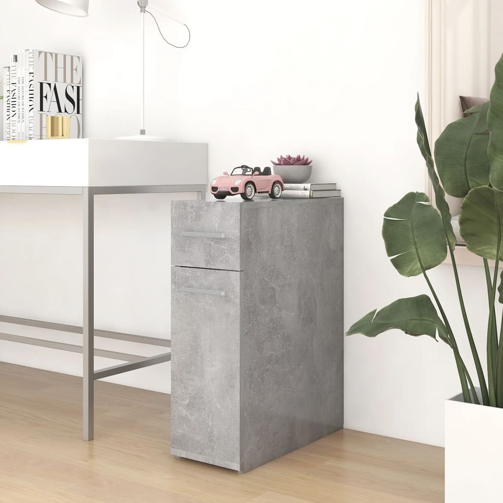 Apothecary Cabinet Concrete Gray 7.9"x17.9"x23.6" Engineered Wood