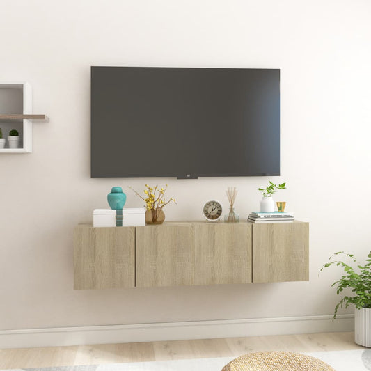 Hanging TV Cabinets 2 pcs Sonoma Oak 23.6"x11.8"x11.8"