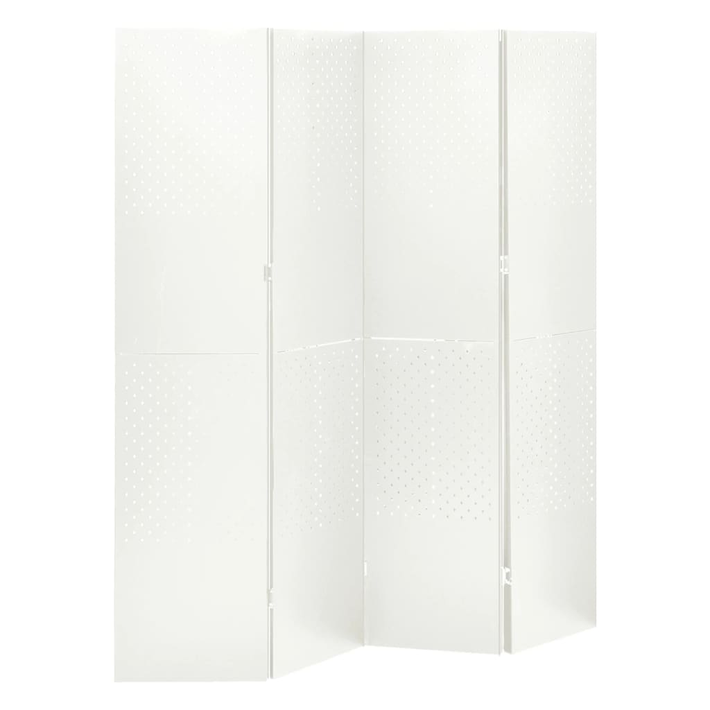 4-Panel Room Divider White 63"x70.9" Steel