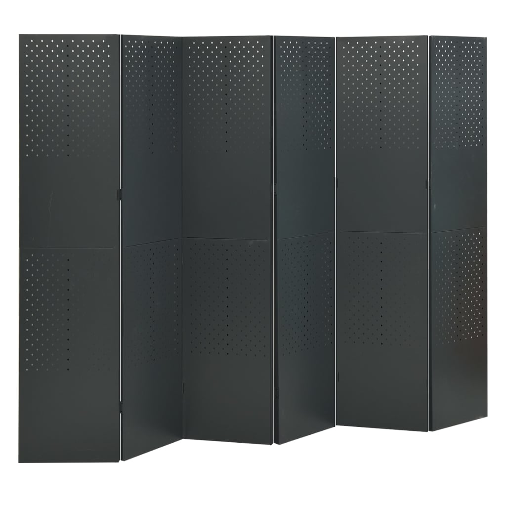 6-Panel Room Divider Anthracite 94.5"x70.9" Steel
