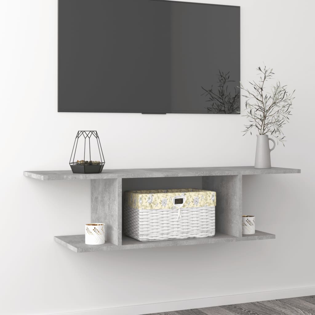 Wall Mounted TV Cabinet Concrete Gray 40.6"x11.8"x10.4"