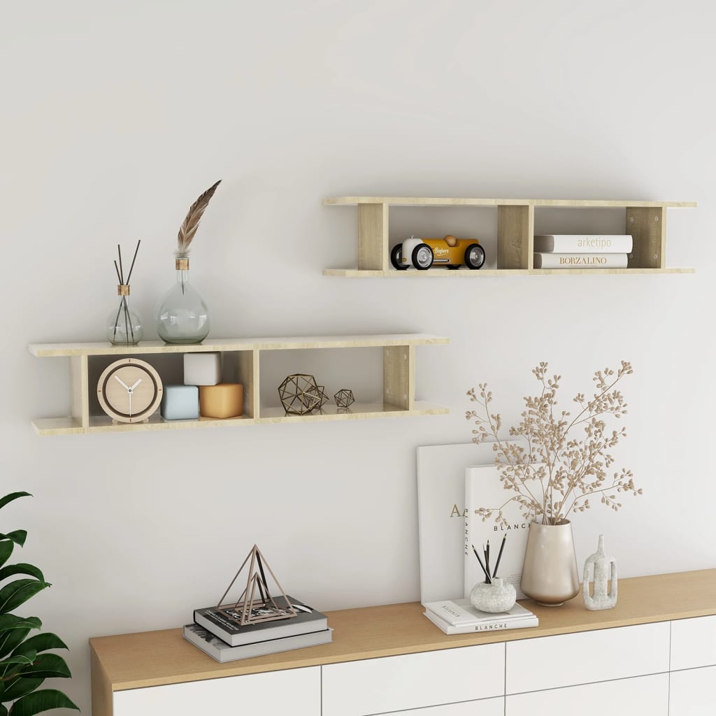 Wall Shelves 2 pcs Sonoma Oak 41.3"x7.1"x7.9" Engineered Wood