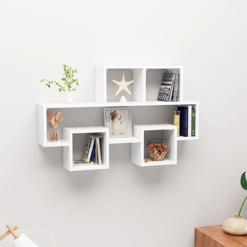 Car-shaped Wall Shelf White 32.3"x5.9"x20.1" Engineered Wood