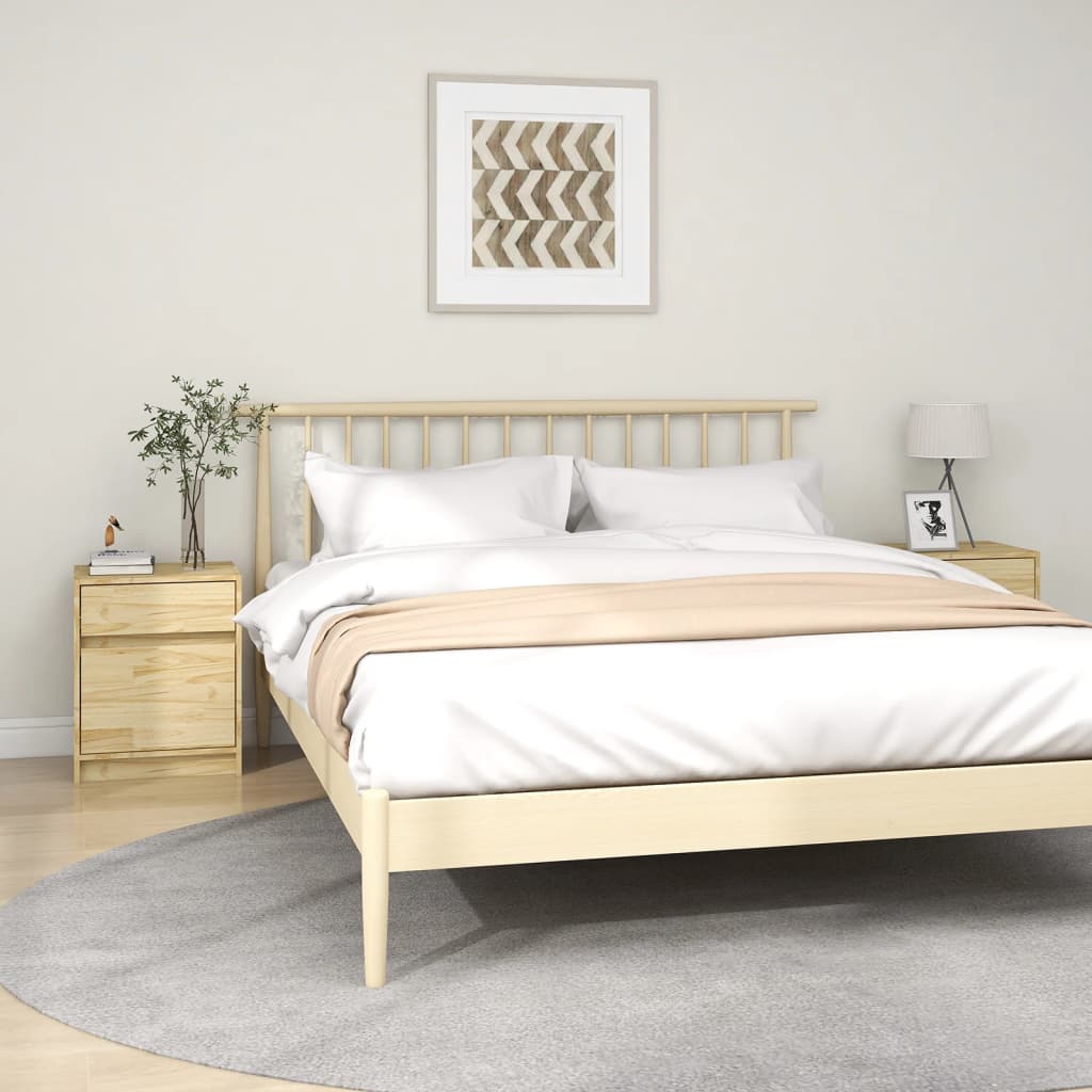 Bedside Cabinets 2 pcs 15.7"x12.2"x19.7" Solid Wood Pine