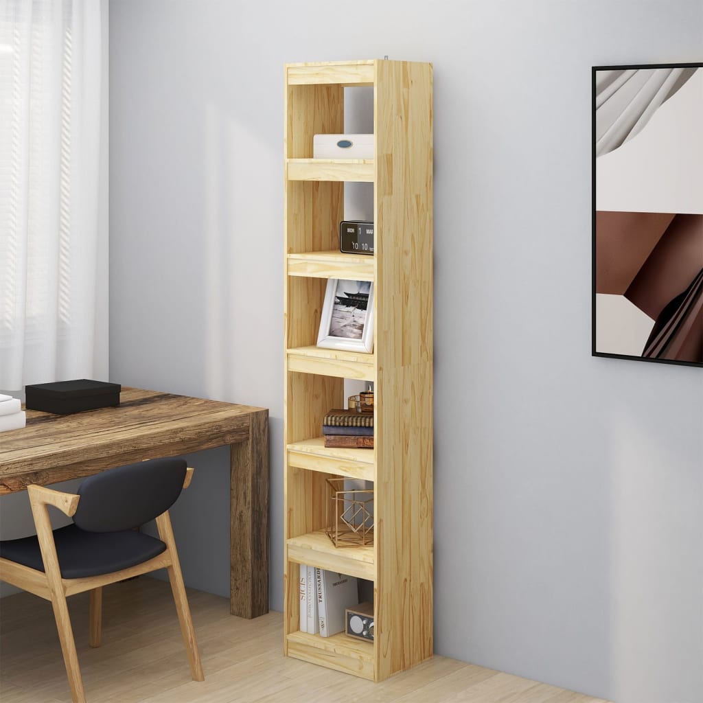 Book Cabinet/Room Divider 15.7"x11.8"x78.3" Solid Wood Pine