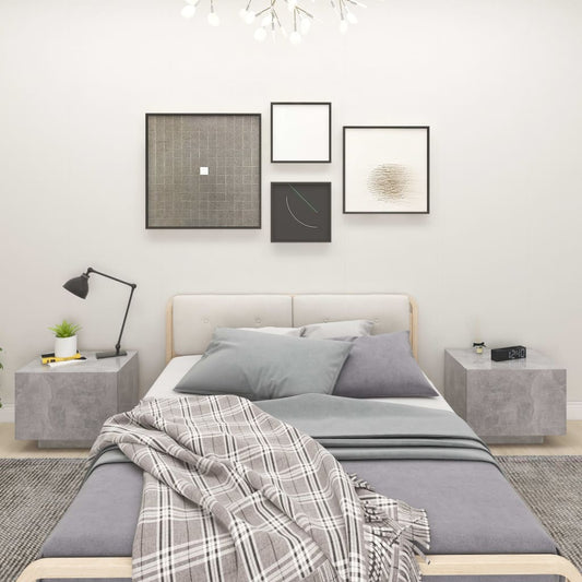 Bedside Cabinet Concrete Gray 39.4"x13.8"x15.7" Engineered Wood