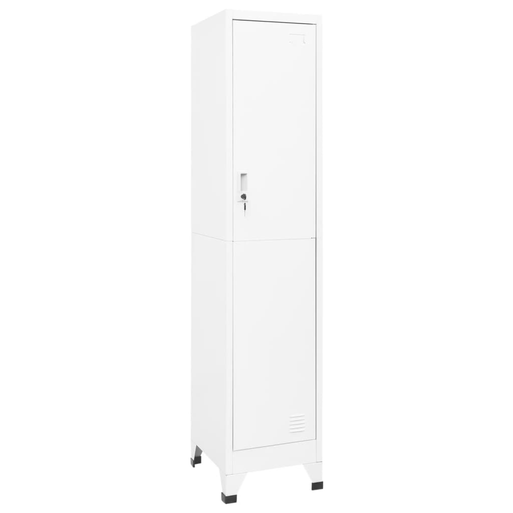 Locker Cabinet White 15"x17.7"x70.9" Steel