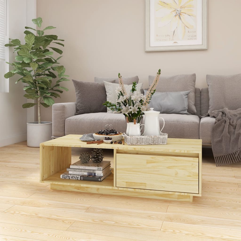 Coffee Table 43.3"x19.7"x13.2" Solid Pinewood