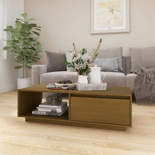 Coffee Table Honey Brown 43.3"x19.7"x13.2" Solid Pinewood
