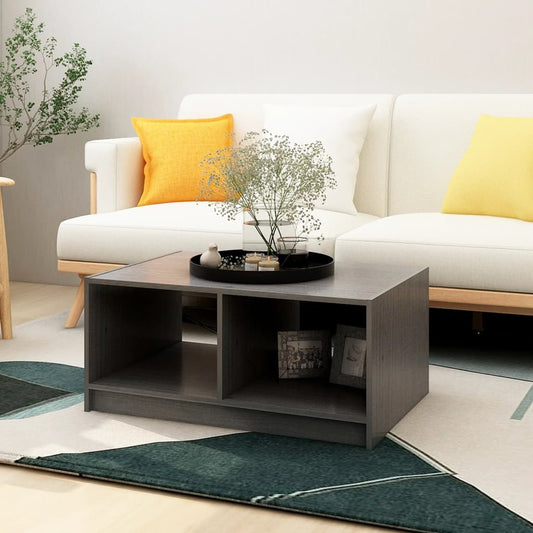 Coffee Table Gray 29.5"x19.7"x13.2" Solid Pinewood