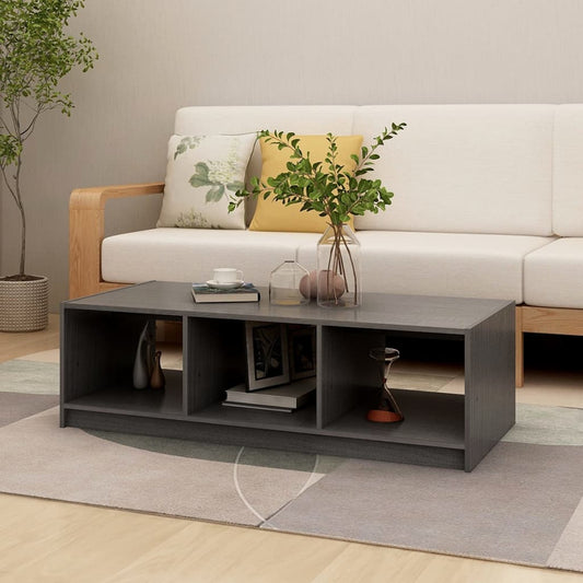 Coffee Table Gray 43.3"x19.7"x13.4" Solid Pinewood