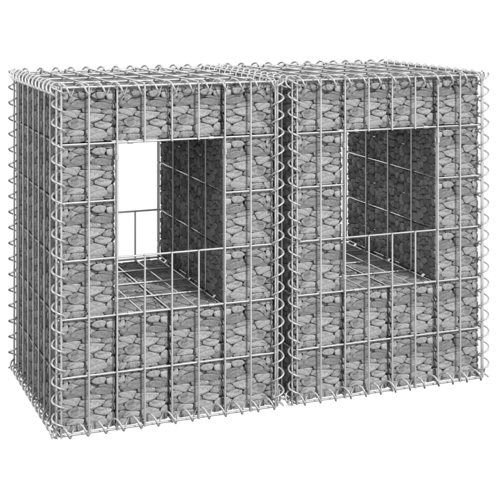 Gabion Basket Posts 2 pcs 15.7"x15.7"x23.6" Iron