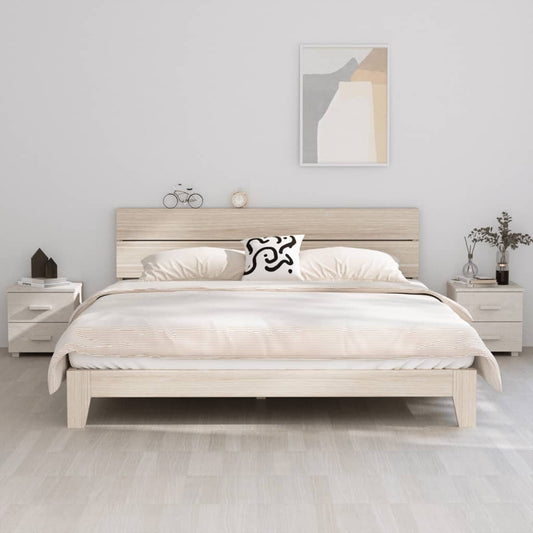 Bedside Cabinets 2 pcs White 15.7"x13.8"x17.5" Solid Pinewood