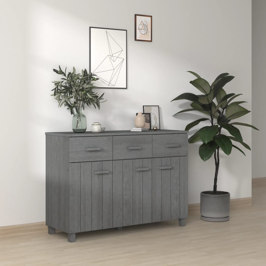 Sideboard Dark Gray 44.5"x15.7"x31.5" Solid Wood Pine