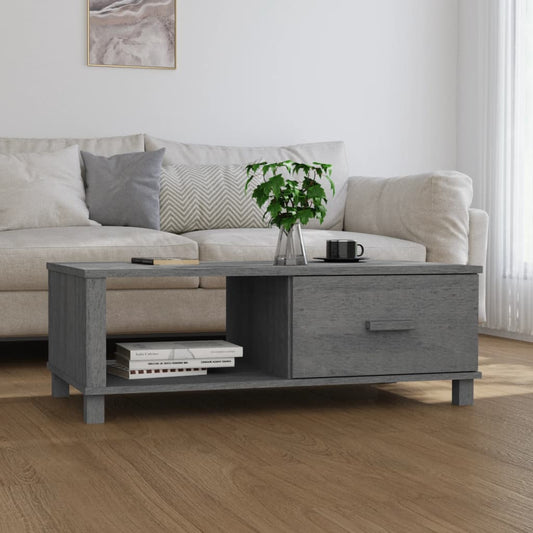 Coffee Table Dark Gray 39.4"x21.7"x13.8" Solid Wood Pine