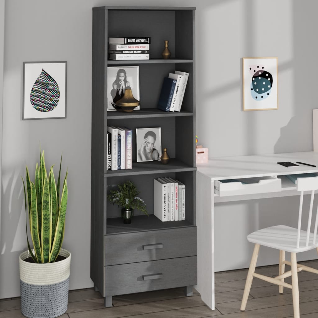 Highboard HAMAR Dark Gray 23.6"x13.8"x70.9" Solid Wood Pine