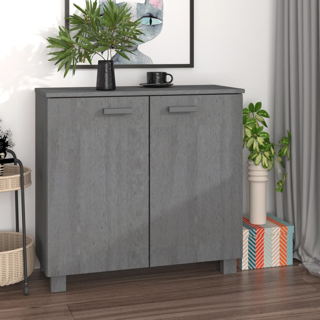 Sideboard Dark Gray 33.5"x13.8"x31.5" Solid Wood Pine