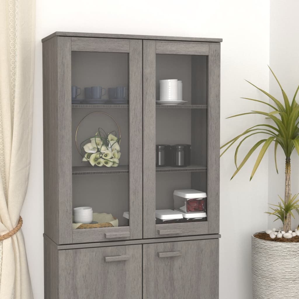 Top for Highboard Light Gray 33.5"x13.8"x39.4" Solid Wood Pine