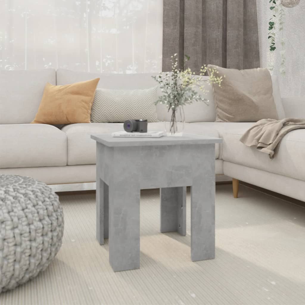 Coffee Table Concrete Gray 15.7"x15.7"x16.5" Engineered Wood