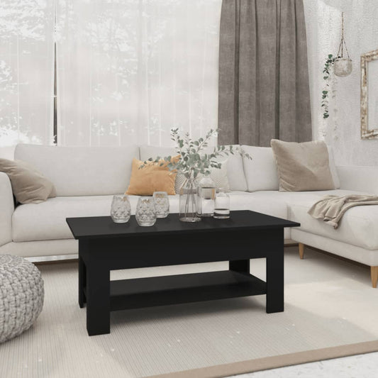 Coffee Table Black 40.2"x21.7"x16.5" Engineered Wood