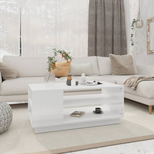 Coffee Table White 40.2"x21.7"x16.9" Engineered Wood