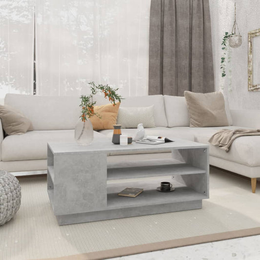 Coffee Table Concrete Gray 40.2"x21.7"x16.9" Engineered Wood