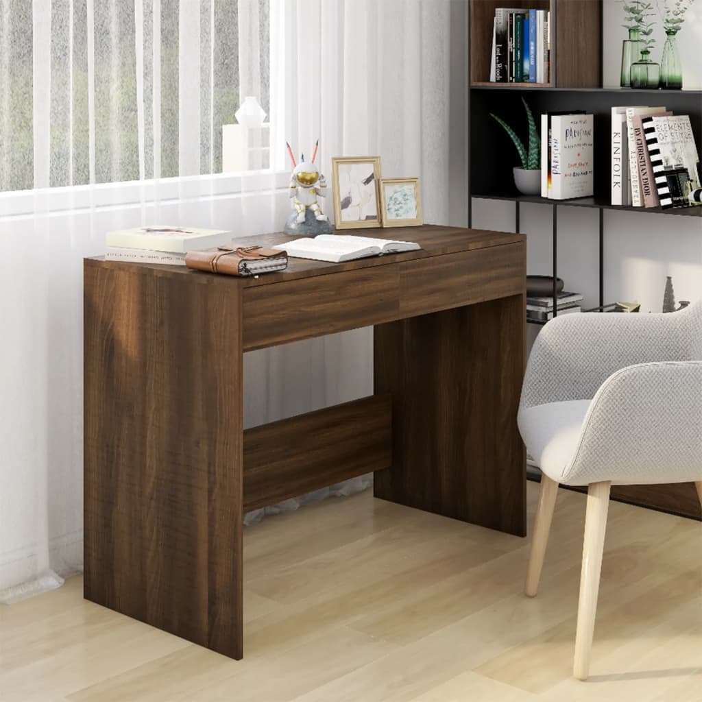 Desk Brown Oak 39.8"x19.7"x30.1" Engineered Wood