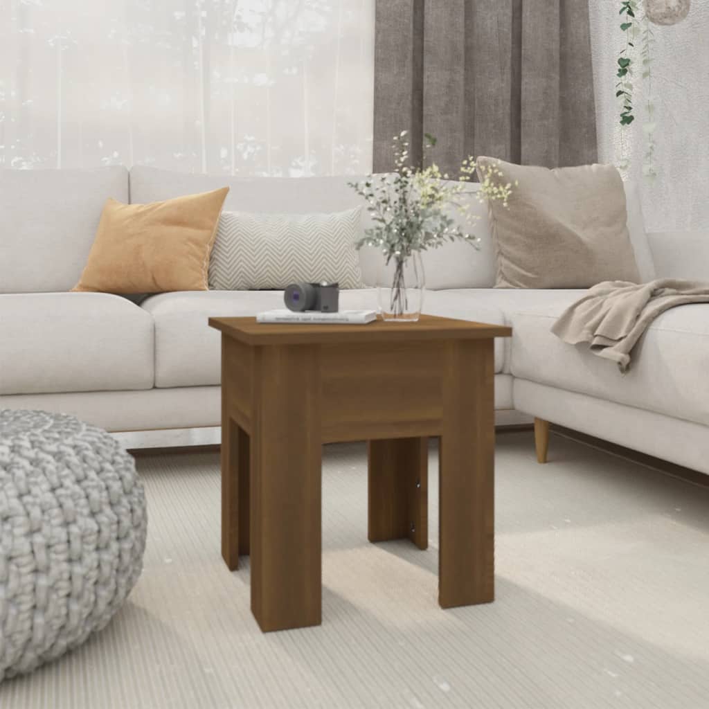 Coffee Table Brown Oak 15.7"x15.7"x16.5" Engineered Wood