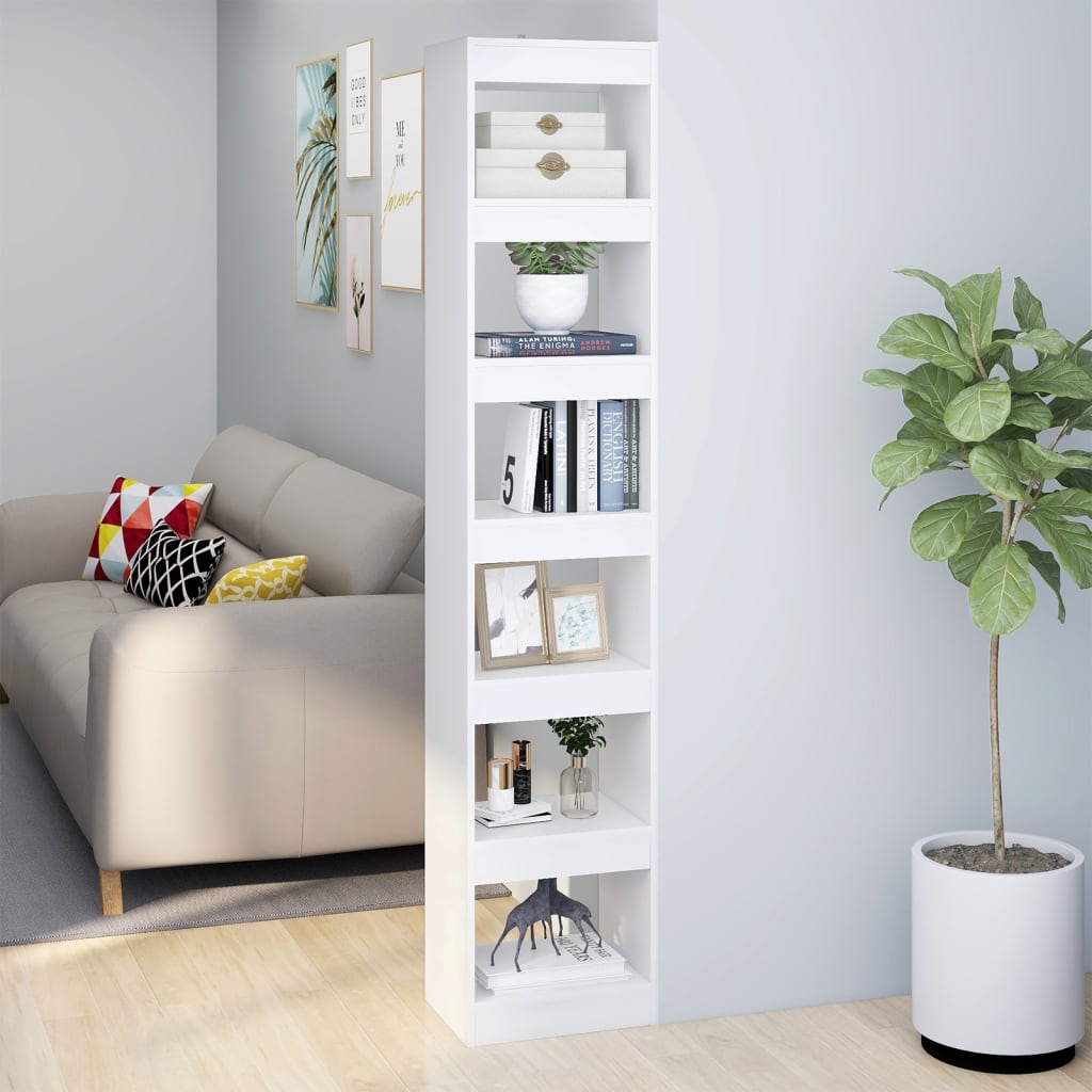 Book Cabinet/Room Divider White 15.7"x11.8"x78"