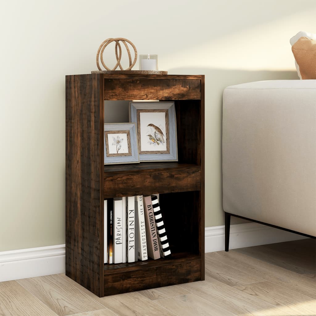 Book Cabinet/Room Divider Smoked Oak 15.7"x11.8"x28.3"
