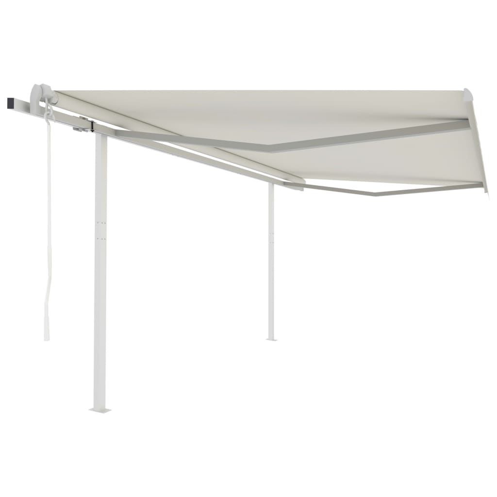 Automatic Retractable Awning with Posts 13.1'x9.8' Cream