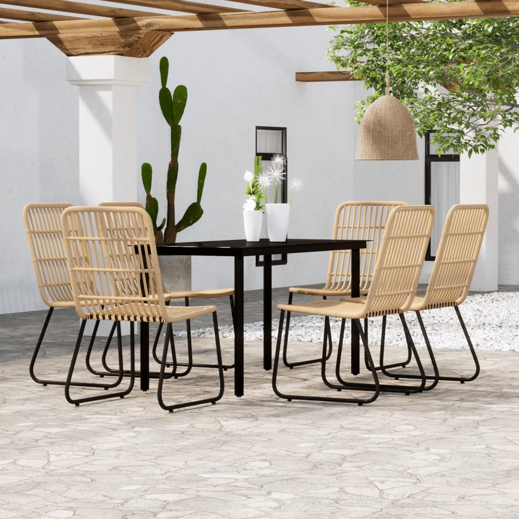 7 Piece Patio Dining Set Oak